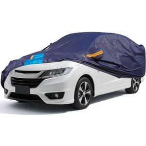 Car Cover Waterproof All Weather, 6 Layers Outdoor Full Exterior Cover Rain Sun UV Snowproof Protection with Zipper Cotton, Mirror Pocket for Honda Odyssey