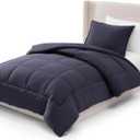 UGG Leonora Comforter Set with 1 Pillow Sham Lightweight Down Alternative Blanket Reversible All Season Washable and Hypoallergenic Bedding Set for College Dorm, Twin/Twin XL, Navy Blue