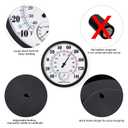 Indoor Outdoor Thermometer Large Numbers Wall Thermometer Hygrometer Waterproof Does not Require Battery 10 inch Wireless Hanging Hygrometer Garden Decoration (Black)
