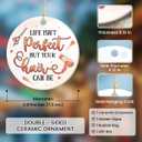 2 x Hairdresser Christmas Ornaments 2025 - Hairdresser Gifts for Women, Ceramic Hair Salon Christmas Ornament, Funny Hair Stylist Gift for Barber Cosmetology Salon Owner, Beautician