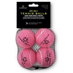 Hyper Pet MINI Tennis Balls for Dogs (Safe Dog Ball Tennis Balls for Exercise & Training) Interactive Toys work with Hyper Pet K9 Kannon MINI Dog Ball Launcher - 4 Pack Pink