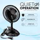 RamPro Portable Desk and Clip on Fan, 6 Inch Fans Small and Quiet Plug In, Small Personal Cooling Fan for Desk Home Bedroom Office, 2 Speed, Adjustable Tilt, Black, 2 Pc