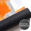 Orange and Gray Abstract Art Painting Bathroom Rugs Mat Non Slip Super Absorbent Stain Resistant Quick Dry Thin Bathroom Rug-Bath Mats for Bathroom Floor Bathtub,16"x24"