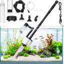 AQQA Electric Fish Tank Cleaner  30W Aquarium Water Changer with Gravel Vacuum, Corner Nozzle Brush, Oxygen Boost etc Complete Accessories, 480 GPH Pump for Freshwater Saltwater Tanks