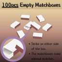 LONGIM 100pcs Blank Matches Boxes for DIY Craft, 2.28x1.41x0.59in White Small Storage Container Bulk Matchboxes with Double-Sided Strikers for Wedding & Birthday Party Favor Supplies, Empty Matchboxes