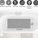 Bath Tub and Shower Mat Non Slip Bathtub Safety Mat with Powerful Suction Cups and Drain Holes, 36 x 16 Inch Soft Bathtub Mat Non Slip Bath Mat for Tub, Machine Washable, Easy to Cut, Dark Grey