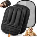 6 x 2 PCS Pet Hair Removal Glove for Cats & Dogs, Newly Pro Five-Finger Electrostatic Pet Hair Remover Gloves, Magic Brush Pet Hair Removal Tool (Black, L)