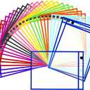 50 Packs Dry Erase Pocket Sleeves, Reusable Clear Plastic Classroom Sleeves, 10x14 Inch Ticket Holders, for School/Office Organization
