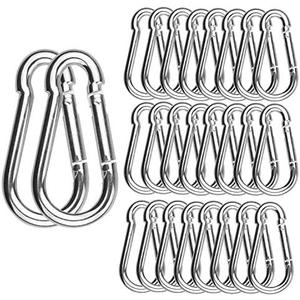 15 Pack 2 Inch Small Carabiner Clip Heavy Duty Spring Snap Hook M5 Stainless Steel Bulk Mini Locking Carabiner Clips for Key Hiking Camping Fishing Outdoor and Gym
