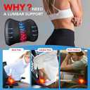 Lofty Aim Lumbar Support Pillow for Car, Memory Foam Lumbar Pillow for Lower Back Pain Relief - Back Cushion for Driving, Chair Support for Car-Office Chair, Wheelchair - Black