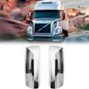 High Soar Chrome Door Mirror Covers for Volvo VNL Trucks 04-17, Driver & Passenger Side, Left & Right Side (A Pair)