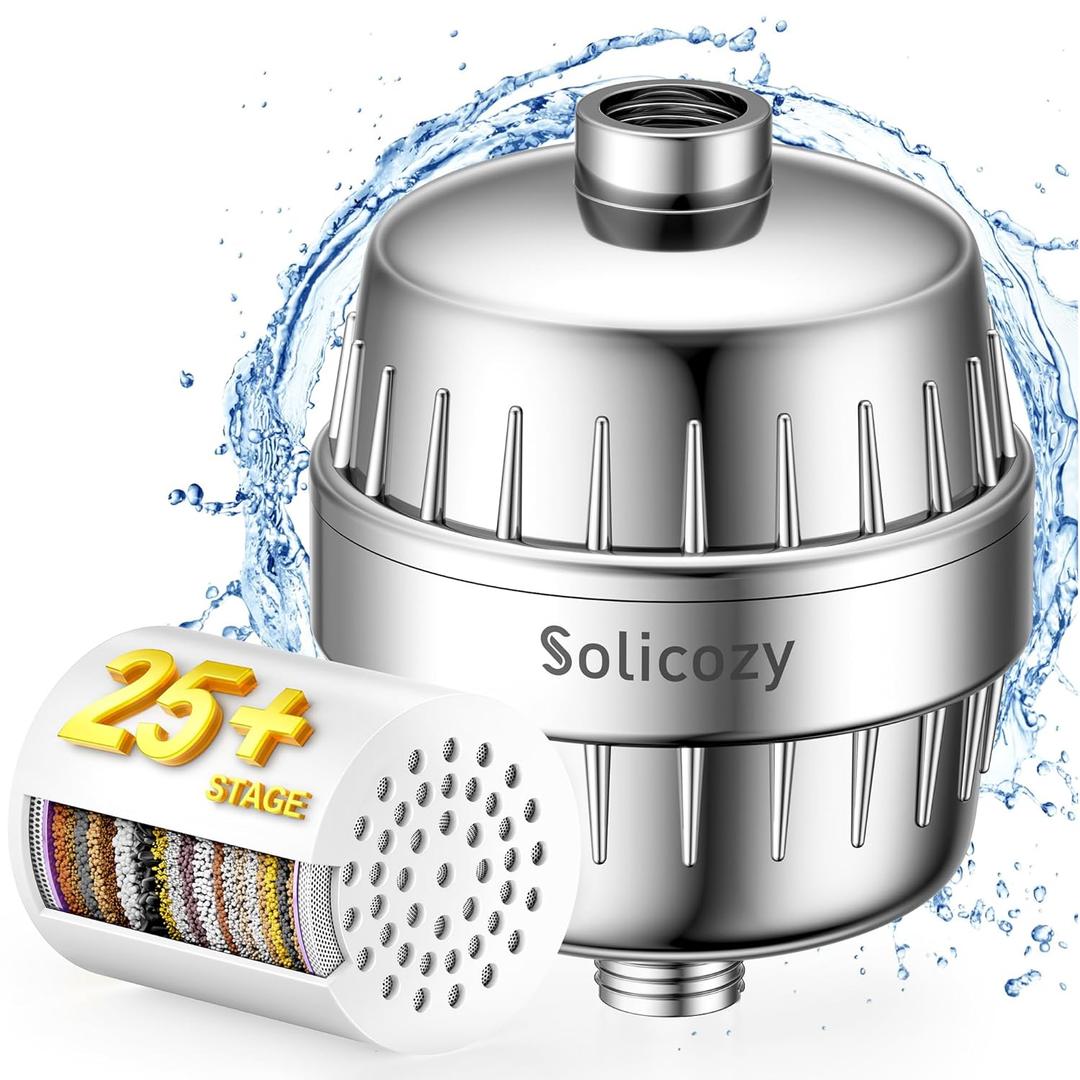 Chlorine Buster ! 25+ Stage High Output Shower Filter for Shower Heads  FATICCOA Softens Water Filter Removes 99% of Impurities  Improves Skin, Hair, Nails  Reduces Dry Itchy Skin, Dandruff