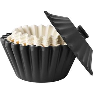 Basket Coffee Filter Holder Storage-Container - Coffee Bar Counter Accessories Decor Pour Over Paper Filters Organzier for 1-4 Cup Basket Filters