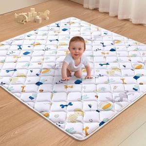 Lilyvibebearhappy Premium Foam Baby Play Mat 50" X 50", Thicken One-Piece Crawling Mat, Non-Slip Cushioned Activity PlayMats for Infants, Babies, Toddlers, Play & Tummy Time