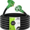 RVMATE 30 Amp 50 Feet RV Power Extension Cord with Easy Plug-in Handle, TT-30P to TT-30R, LED Indicator, 10 AWG, ETL Listed