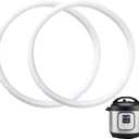 2 Pack Sealing Ring for Instant Pot 6 & 5 Qt - 3rd-Gen Upgraded Instant Pot Sealing Ring, Food-grade Silicone Accessories for InstantPot, Replacement Parts for InstantPot 6 & 5 Qt, BPA-Free, Clear