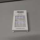 2 x White Press on Nails Shiny Glitter Design Medium Almond Fake Nails Bling False Nails for Women Girls Daily Wear Manicure 24pcs (0821-00, 0821-014)