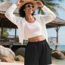 Neer 3 Pack Women's High Waist Sweat Shorts | Casual, Summer, Athletic, Adjustable, Shockcord, Lounge, Pockets (L)