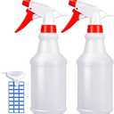 JohnBee Empty Spray Bottles (16oz/2Pack) - Adjustable Spray Bottles for Cleaning Solutions - No Leak and Clog - HDPE spray bottle For Plants, Pet, Vinegar, BBQ, and Rubbing Alcohol
