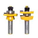 Shaker Style Rail and Stile Router Bits Set, for Cabinet Door, 1/2 Inch Shank, 3/8 Inch Cutting Depth, Up to 7/8 Inch Stock, Professional Carbide Milling Cutters for Woodworking