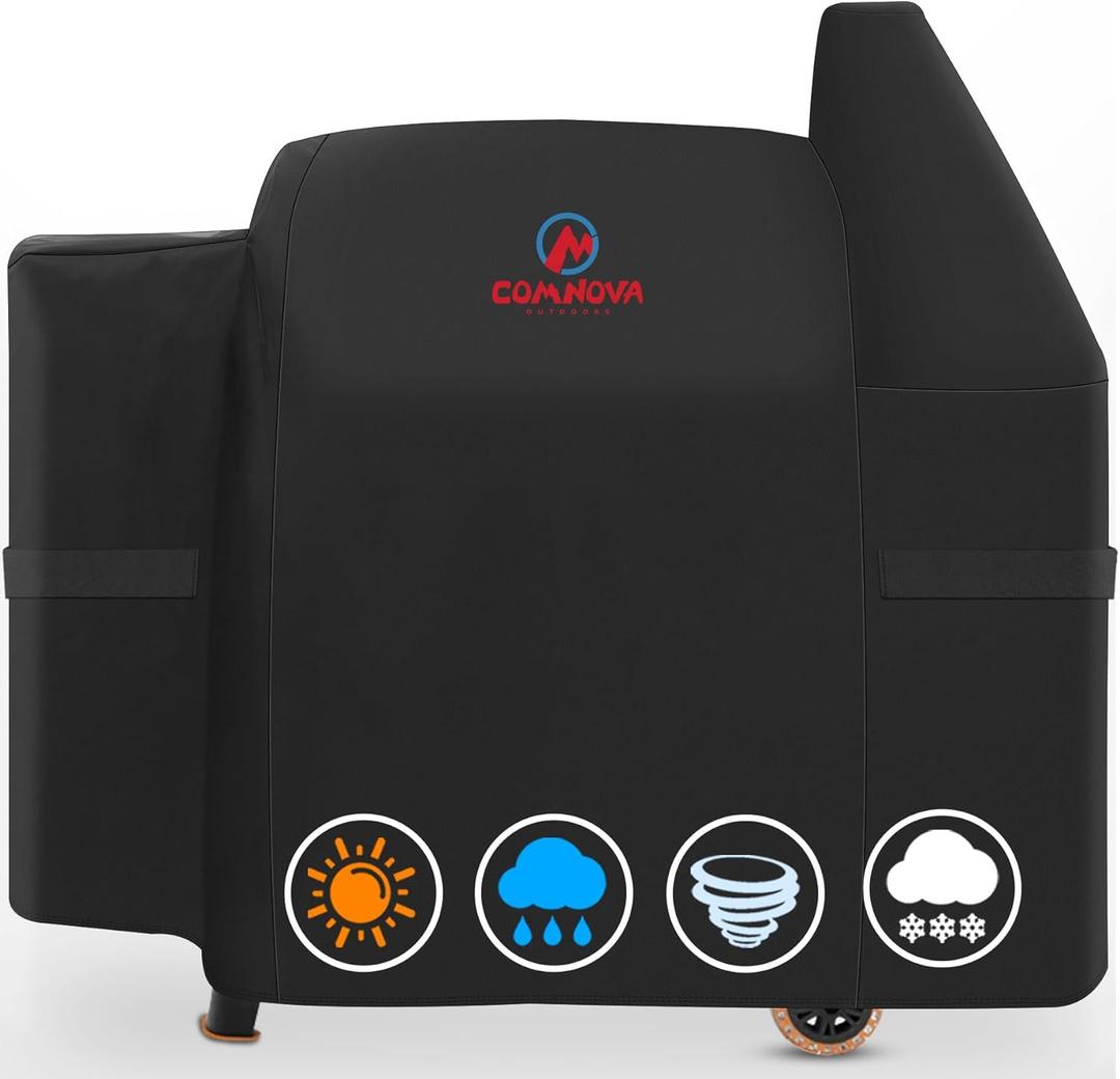 Comnova Grill Cover for Pit Boss 820-850 - Z Grill 700 - Premium Wood Pellet Smoker Cover for Pitboss Waterproof & Heavy Duty, 600D Pellet BBQ Cover for Pit Boss 820 Deluxe, Pro 850 and Z Grill 700