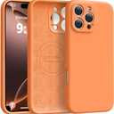 Ktele Magnetic for iPhone 16 Pro Case [Compatible with Magsafe] [Premium Silicone Satin-Smooth Touch] Slim Shockproof Anti-Scratch Microfiber Lining Case, 6.3 inch, Bright Orange