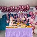 MECCANIXITY 6ft Light Purple Tutu Table Skirt, Rectangular, Polyester, Chiffon, Disposable, Formal Events, Gender Reveal, Feminine, Wrinkle Resistant, 30x73 Inches