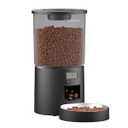 Automatic Cat Feeder for Cats and Samll Dogs, 4.2L Feeder Cat Food Dispenser, Programmable Schedule, Portion Control, Up to 6 Meals/ Day, 10s Voice Recording, Dual Power (Black, 4.2L Press Version)