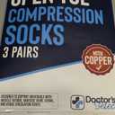 Doctor's Select 3 Pairs Copper Toeless Compression Socks for Men - 20-30 mmHg Compression Socks Men Open Toe, Toeless Socks, Black with Copper