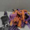 Seematn 6 Pcs Halloween Witch Costume Sets for Women, Purple Tutu Witch Accessories, Include Broom, Shoes Covers, Tutu Outfit, Hat, Gloves and Long Striped Stockings for Women Cosplay Party