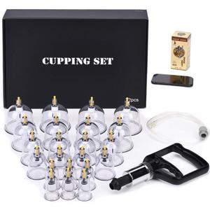 MUCHOO Cupping Set Professional Chinese Acupoint Cupping Therapy Sets Portable, Suction Hijama Cupping Set with Vacuum Magnetic Pump Cellulite Cupping Massage Kit 22-Cup