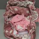 BABESIDE 10 Pcs Reborn Baby Doll Clothes and Accessories Set with Bassinet for 17-22 Inch Dolls, Baby Doll Accessories with Bottles Pacifier for Newborn Dolls Girls, Pink & Bean Paste Color