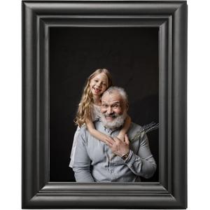 MOMLKFDAY Black 8x10 Picture Frames – Solid Wood with High Definition Glass, Perfect for Tabletop or Wall Hanging – Ideal for Dad, Grandpa, Father's Gifts, Black