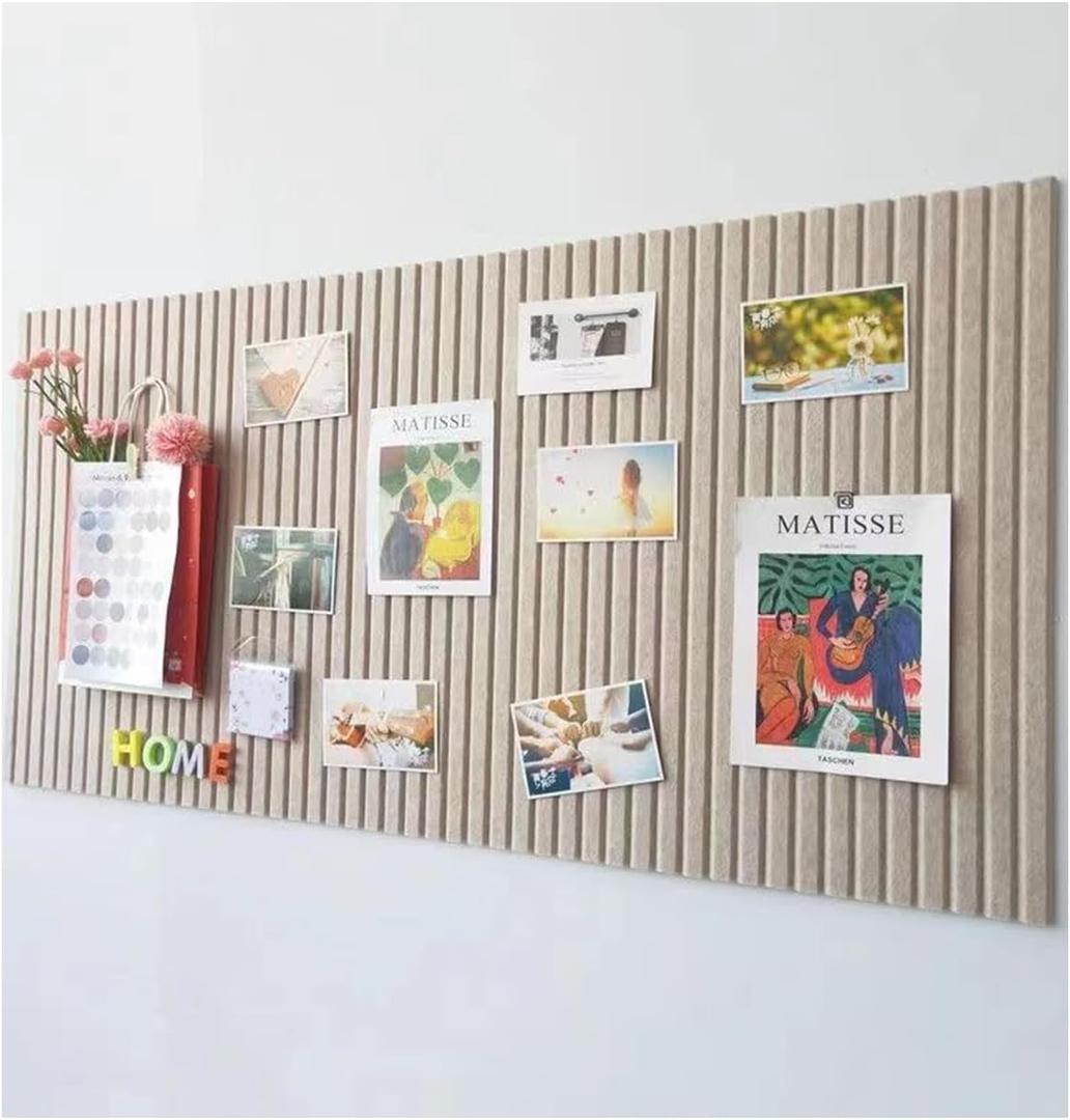 48 x 32 inches Large Bulletin Board, Decorative Felt Pin Board, 0.35 Thick Foldable Photo Display Board with Self-Adhesive Tape, Vision Board for School Home Kitchen Office Walls - Camel