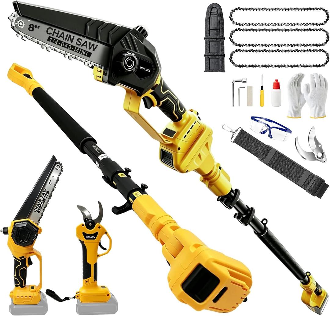 4-in-1 Cordless Pole Saw & Electric Pruning Shears Combo