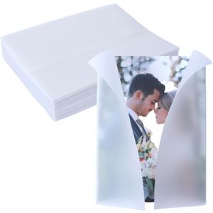 100 Pack Pre-Folded Vellum Jackets for 5x7 Invitations -Vellum Envelope for Wedding Invitations Wraps - Bulk Translucent Paper Envelope Liners for Wedding Cards