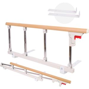 lefeke Bed Rails for Elderly Adults SafetyFolding Bedside Assist Rail Handle,Collapsible Bed Cane Bed Guard,Bed Railing for Seniors,Adjustable Bed Assist Handle for Preventing Falling Out of Bed (White)