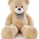 Poutmac Big Teddy Bear 4Ft Giant Soft Stuffed Animals Cute Plush Toy for Girlfriend Women Kids for Valentine's Christmas Birthday (Light Brown, 47 inches)