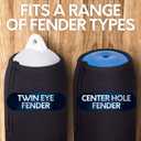 Boat Fender Covers Black & Navy Blue | 1, 2 & 4-Pack | Polyester (2-Pack, Black, 10 x 26)