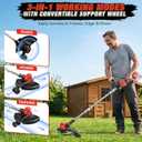 Cordless Weed Wacker for Milwaukee M18 Battery - 12" Electric Weed Eater
Brushless 3-in-1 Wheeled String Trimmer/Lawn Edger/Mower for Lawn Care,Lightweight,Bump Feed,10 Replacement Spools,Tool Only