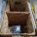 Set of 2 Wicker Shelf Storage Baskets for Organizing - Natural Durable Water Hyacinth Woven Basket Pantry Bin Organizers for Shelves with Handles for Home & Decor Organization, 12.5” x 8” x 6.5”