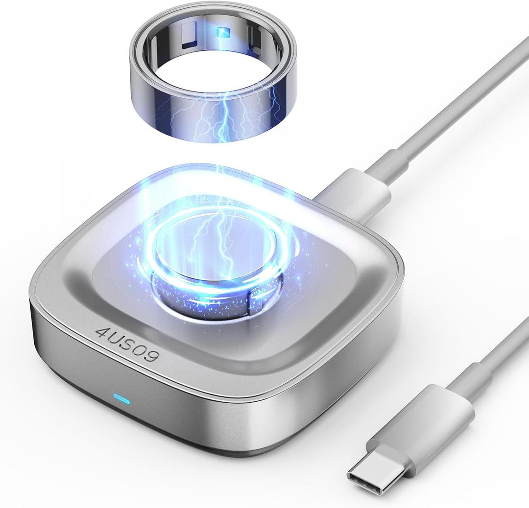 Compatible with Ou-ra Ring Gen 4 Charger - Size 9 - Portable Replacement Fast Charging Dock with USB-C Cable for Smart Ring