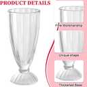 Maxcheck 6 Set 12 oz Milkshake Glass with Long Metal Spoons Clear Ice Cream Soda Glasses Fountain Shoppe Classic Transparent Cup with Long Stainless Steel Spoons for Milk Shake Dessert Ice Cream