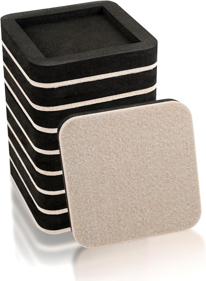Upgraded Felt Furniture Sliders for Hardwood Floors  8 PCS 4" Furniture Movers Sliders with Unique Groove Design, Easily Move Any Item While Protect The Floor