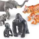 Learning Resources Jumbo Jungle Animals Mommas and Babies - Safari Animal Toys, Toddler Animal Figurines, Toy Figures for Kids, Jungle Toys, Pretend Play Animals, Kids Figurine Set
