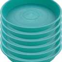 6 Pack of 10 inch Plant Saucer Blue, Heavy Duty Plastic Plant Saucer 10 inch Round, Flower Plant Saucers for Indoors, Plant Trays for Planter (Teal)