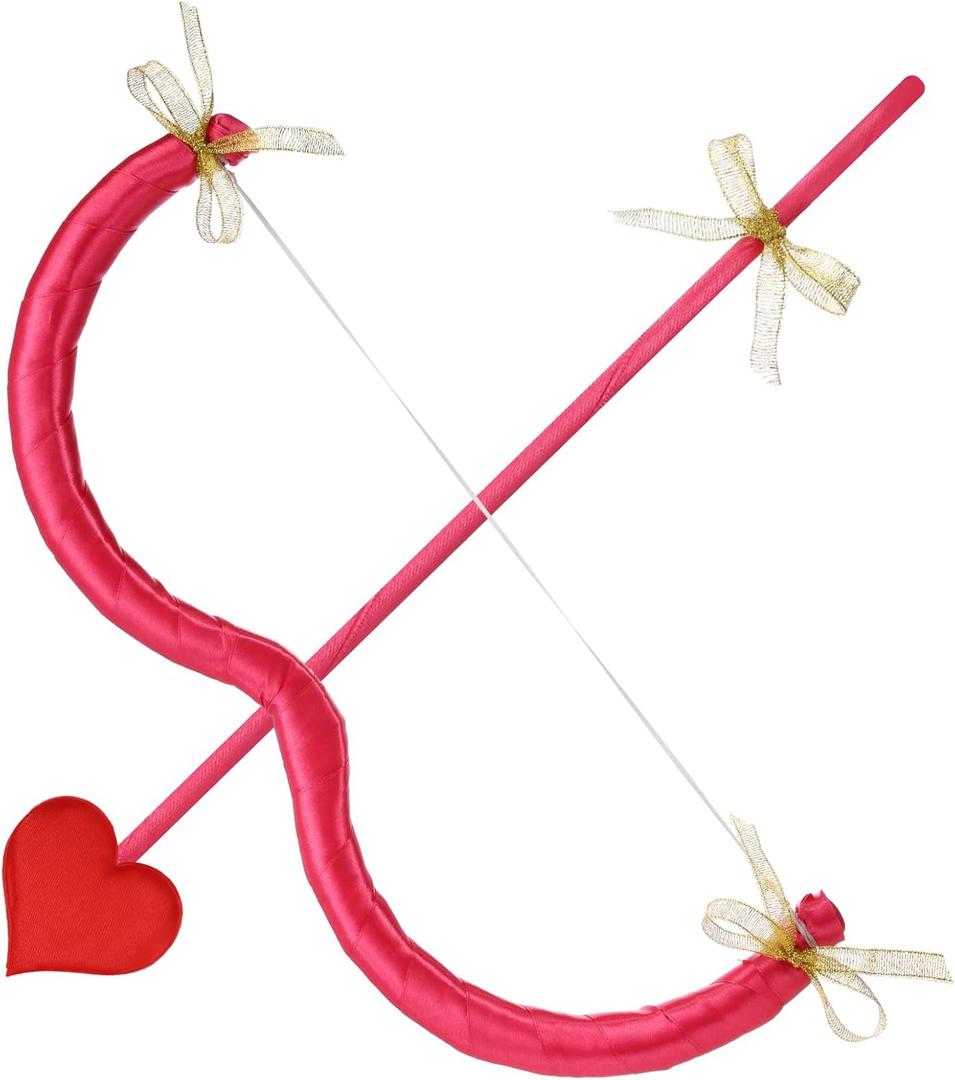 Leitee Cupid Bow and Arrow Set Halloween Cupid Costume Accessories Women Cosplay Supply for Halloween Adult (Rose Red)