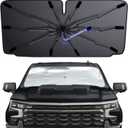 [2026 Upgraded] Windshield Sun Shade Umbrella, Foldable Car Sunshade for Trucks & SUVs with UV Protection, Heat Insulation & Automotive Interior Sun Protection for Outdoor Parking Camping (X-Large)