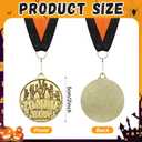 Kenning 20 Pcs Halloween Medals 2" Bronzy Contest Award Medals with Neck Ribbon for Halloween Party Prizes Decoration