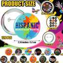 Tondiamo 120 Pcs/ 240 Pcs Large Hispanic Heritage Month Buttons Pins Bulk 2.24 Inch Spanish Heritage Buttons National Latino Brooch Pins Hispanic Gift Decoration for Teacher Supplies Rewards